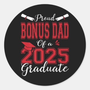 Pegatina Redonda Bonus Dad Senior 2025 Orgulloso Bono De Papá De Un
