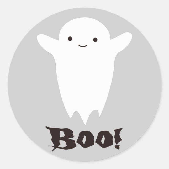 Pegatina Redonda ¡Boo! (Anverso)