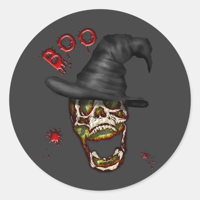 Pegatina Redonda Boo (Anverso)