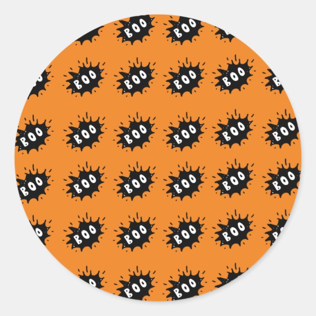 Pegatina Redonda ¡Boo! (Anverso)