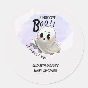 Pegatina Redonda Boo Baby Shower Halloween tema Fiesta Cute