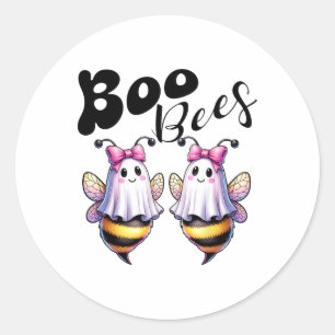 Pegatina Redonda Boo Bees Fantasma Bee Halloween Disstume Mujeres G