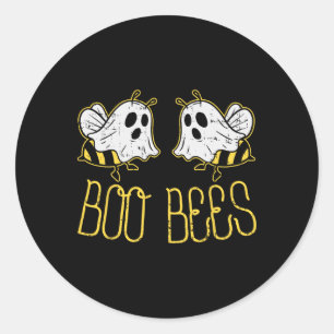 Pegatina Redonda Boo Bees Fun Parejas Costume Halloween Para Adulto