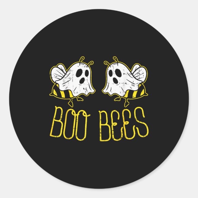 Pegatina Redonda Boo Bees Funny Couples Halloween Costume For Adult (Anverso)