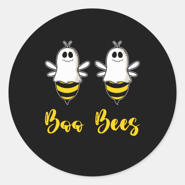 Pegatina Redonda Boo Beez Bee Halloween Abejas (Anverso)