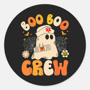 Pegatina Redonda Boo Boo Crew Enfermera Fantasma Halloween