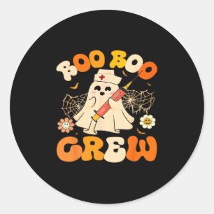 Pegatina Redonda Boo Boo Crew Fantasma Divertido Para Enfermera, Re