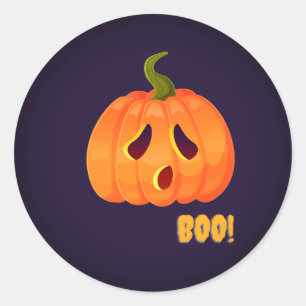 Pegatina Redonda ¡Boo de calabaza!