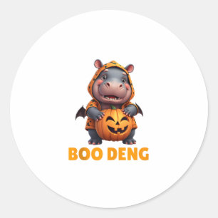 Pegatina Redonda Boo Deng Tee Funny Moo Deng Costume Bebé Hippo Hal