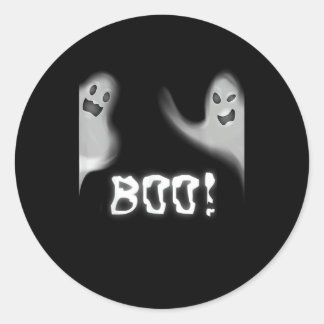 Pegatina Redonda ¡Boo! Divertido ocultamiento de Peekaboo Scary Hal