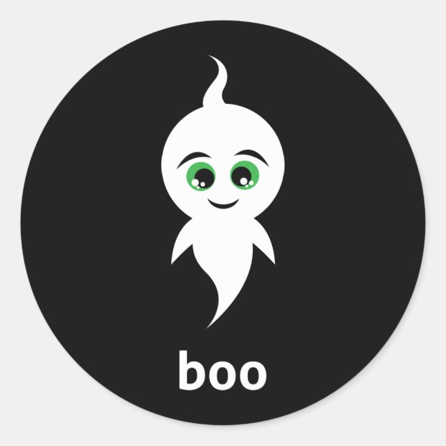 Pegatina Redonda Boo el fantasma (Anverso)