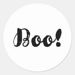 Pegatina Redonda ¡BOO! Favor de truco o trato para fiesta negra de 