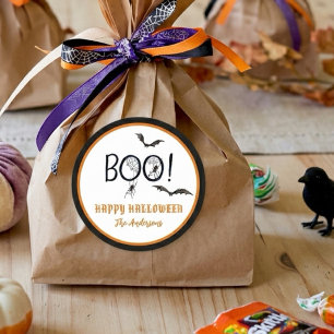 Pegatina Redonda BOO Feliz Halloween Regalo 