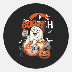 Pegatina Redonda Boo Ghost Halloween Cerveza Fiesta bebe espantado