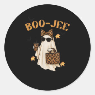 Pegatina Redonda Boo-jee Ghost, temporada de leopard Spooky, hallow