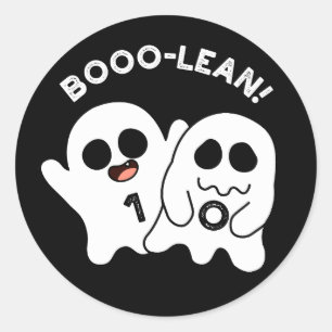 Pegatina Redonda Boo-lean Funny Computer Ghost Boolean Pun Dark BG