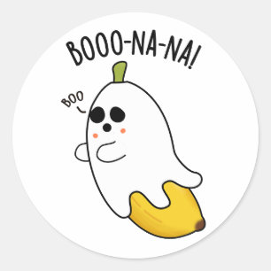 Pegatina Redonda Boo-nana Funny Ghost Banana Pun