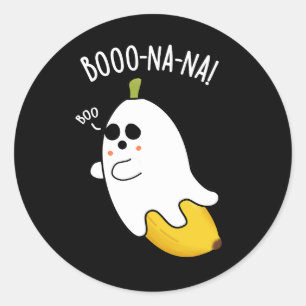 Pegatina Redonda Boo-nana Funny Ghost Banana Pun Dark BG