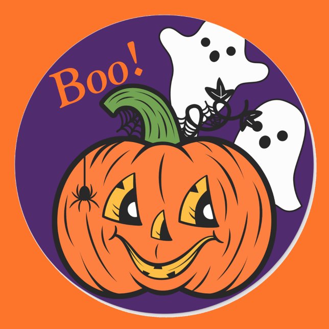 Pegatina Redonda ¡Boo! ¡Te Tenemos! Dijo los pequeños fantasmas de  (Subido por el creador)