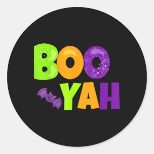 Pegatina Redonda Boo-Yah divertido Halloween