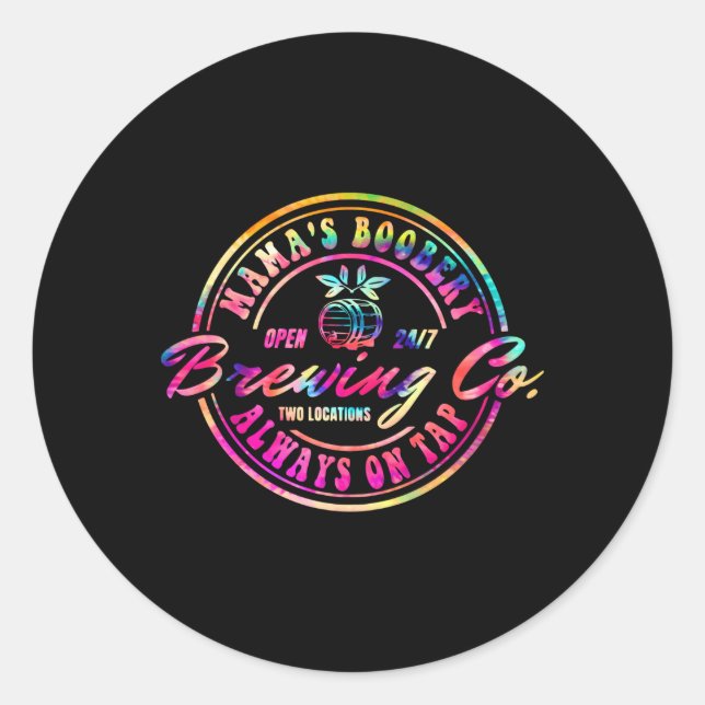 Pegatina Redonda Boobery De Mamá Lactancia De Lactancia Mamá Nueva  (Anverso)