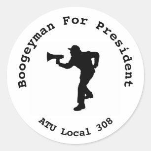 Pegatina Redonda Boogeyman Para Presidente Local 308