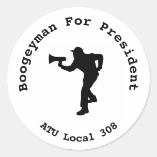 Pegatina Redonda Boogeyman Para Presidente Local 308