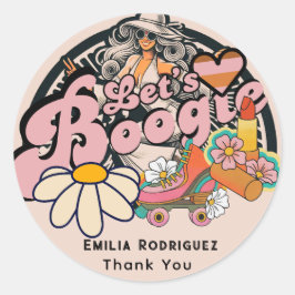 Pegatina Redonda Boogie Disco Dancing Bridal Bachelorette
