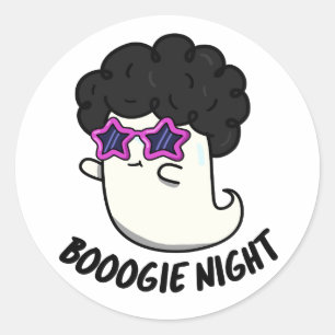 Pegatina Redonda Boogie Night Funny Halloween Ghost Pun