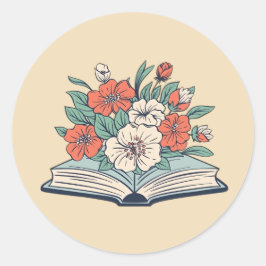 Pegatina Redonda Book Sticker