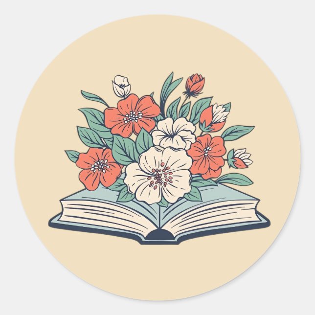 Pegatina Redonda Book Sticker (Anverso)