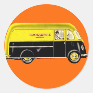 Pegatina Redonda Bookmobile