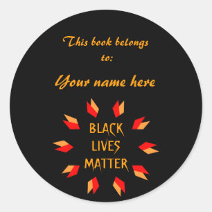 Pegatina Redonda Bookplate de Black Lives Matter
