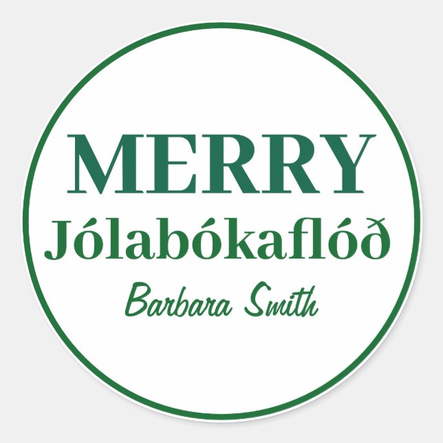 Pegatina Redonda Books & Cosy Nights: Merry Jolabokaflod Classic Ro (Anverso)
