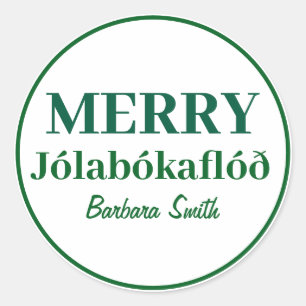 Pegatina Redonda Books & Cosy Nights: Merry Jolabokaflod Classic Ro