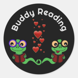 Pegatina Redonda Bookworms Buddy Reading