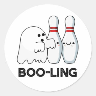 Pegatina Redonda Booling Cute Halloween Boween Ghost Pun
