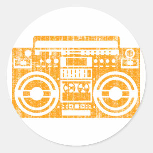 Pegatina Redonda Boombox