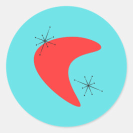 Pegatina Redonda Boomerang de los años 50