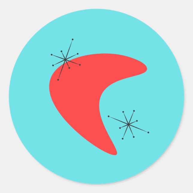 Pegatina Redonda Boomerang de los años 50 (Anverso)