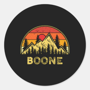 Pegatina Redonda Boone North Carolina Nc Mountains Senderismo