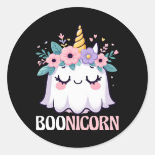 Pegatina Redonda Boonicorn Unicornio Ghost