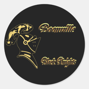Pegatina Redonda Boonville Knight-Sticker-1 negro