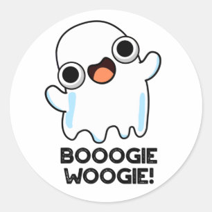 Pegatina Redonda Booogie Woogie Funny Music Ghost Pun