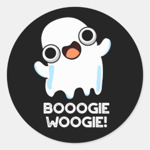 Pegatina Redonda Booogie Woogie Funny Music Ghost Pun Dark BG