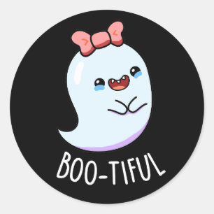 Pegatina Redonda Bootious Funny Girly Halloween Ghost Pun