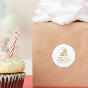 Pegatina Redonda Boots de vaquero y Baby Shower de comida