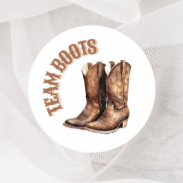 Pegatina Redonda Boots o golpes género revelan Pegatinas de voto