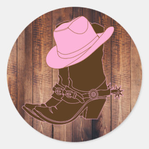 Pegatina Redonda Boots y Gorra de chicas rusas