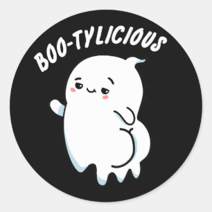 Pegatina Redonda Bootylicious Funny Ghost Pun